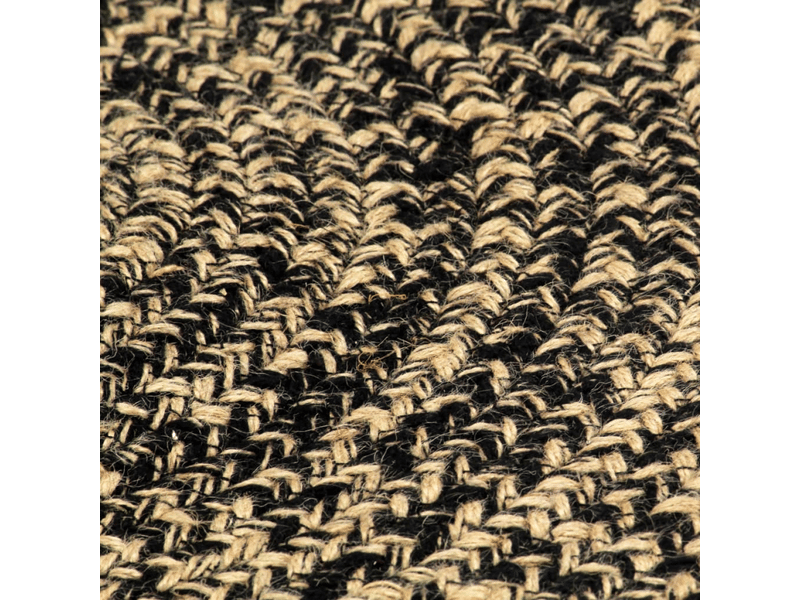  Tapis fait à la main jute noir et naturel 90 cm - comfortxl 133725 - Conforama C