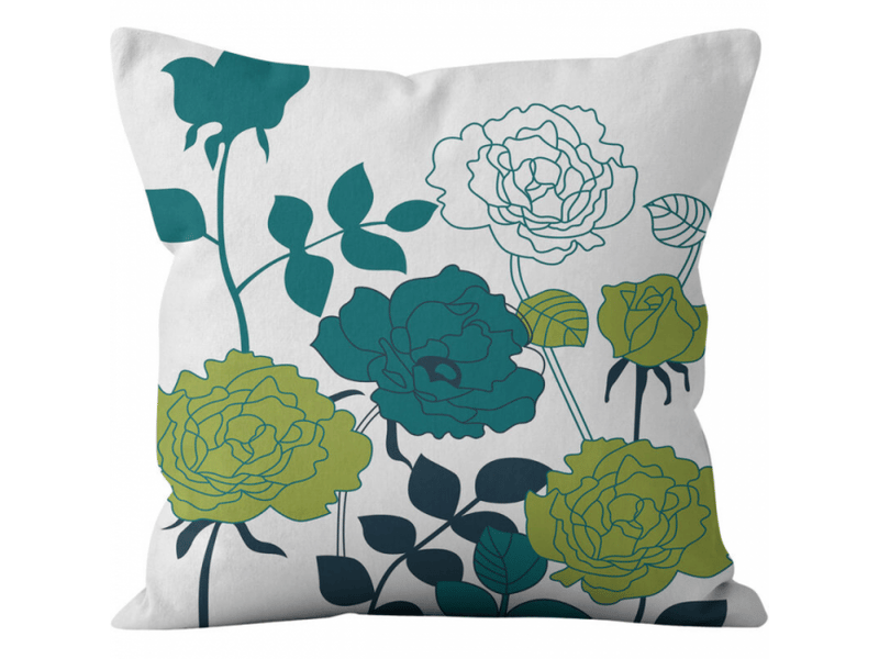  Lot de 4 housse de coussin - extérieur housse de coussin, lot de 4 imperméable fleurs et oiseaux bleus et verts motif canapé taie d'oreiller pour patio jardin salon chambre décora, 45 x 45 cm  - Conforama B