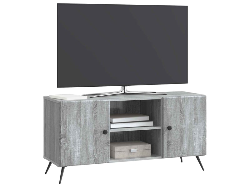  Meuble tv - banc tv - meuble de rangement 102 x 34,5 x 50 cm sonoma gris bois d'ingénierie  - Conforama C