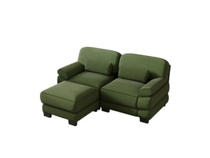 Canapé modulable d’angle 2 places 194x161x94 cm avec pouf vert