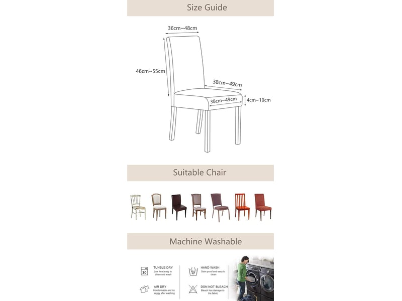  Lot de 4 housses de chaise pour salle à manger – simple et élégant  - Conforama B