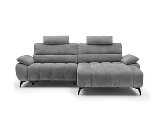 Canapé d'angle droit fixe DECO IN PARIS GB392AR-3M-VELCH-GRI 4 places Velours gris
