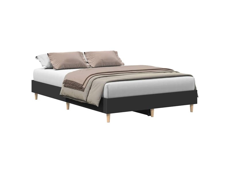  Lit double- lit adulte -  cadre de lit sans matelas noir 135x190 cm bois d'ingénierie  - Conforama A