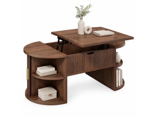 Table basse ovale coloris marron STILVORA - 50 cmx100 cm