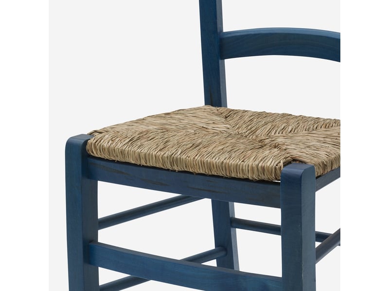  Lot de 2 chaises de salle à manger en bois massif anna - bleu  - Conforama D