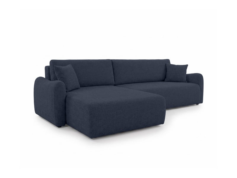  Apoline - canapé d'angle réversible convertible 4 places avec coffre en tissu  - Conforama E