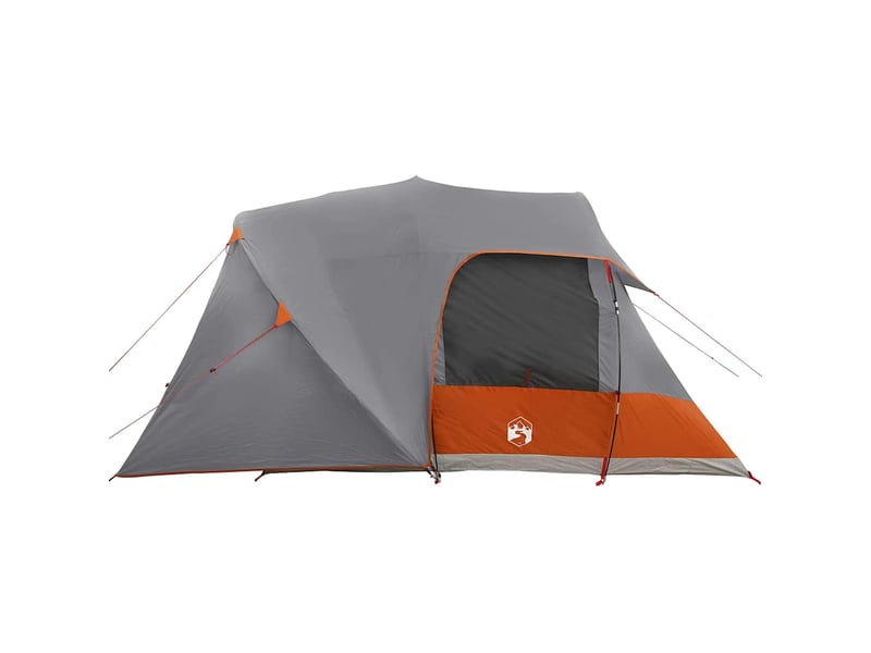  Tente de camping, tente dôme 6-personnes 6 personne gris et orange  - Conforama E