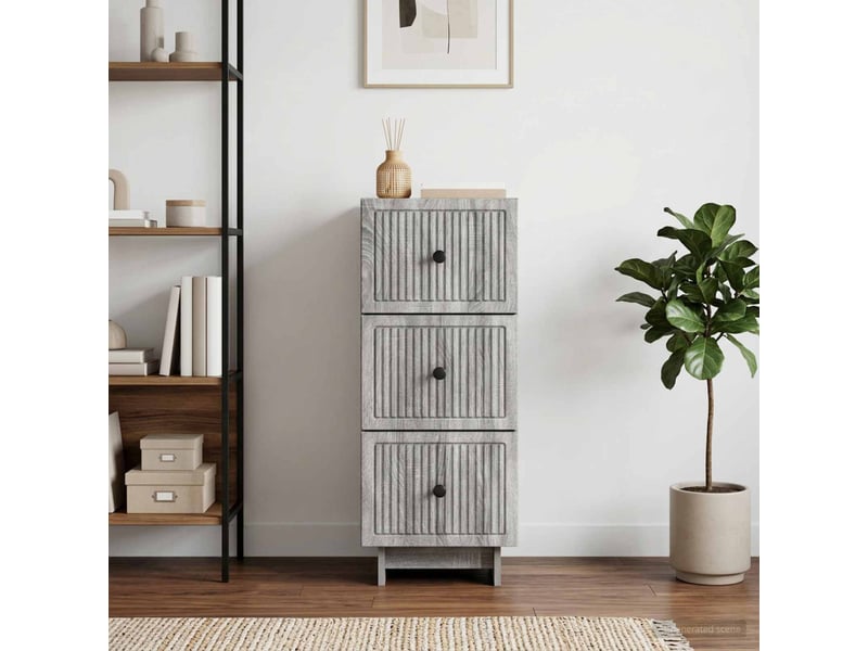  Armoire de rangement bureau, armoire à tiroirs sonoma gris 33 x 34,5 x 90 cm shl1086  - Conforama D