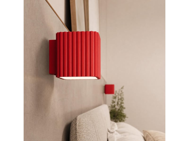  Plafonnier riff 1 rouge gu10 aluminium moderne 10x10x10cm SL.3085 - Conforama D