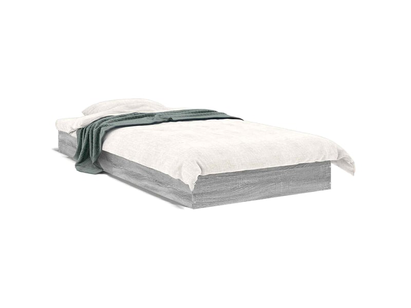 Lit simple- lit adulte - cadre de lit au sol sonoma gris 80 x 200 cm bois d'ingénierie - Conforama A