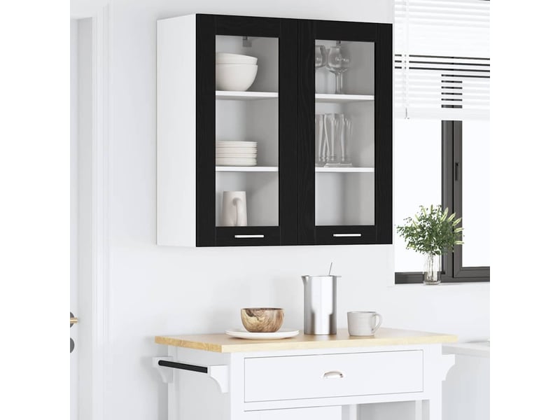  Meuble de rangement cuisine, armoire suspendue 2 pcs chêne noir bois d'ingénierie shl1988  - Conforama D