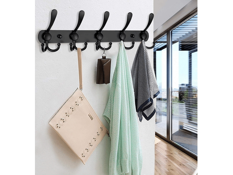  Porte-manteau mural en acier inoxydable, crochet pour serviettes et peignoirs (noir, 1 pièce XLH-ZLS-000316ZLS - Conforama C