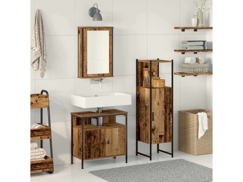  Ensemble de mobilier de salle de bain 3 pc marron cf64394  - Conforama B