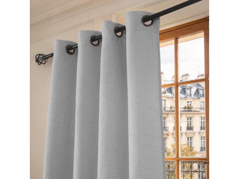 Lot de 2 rideaux à œillets 140 x 240 cm victoria fils teints jacquard - Conforama C
