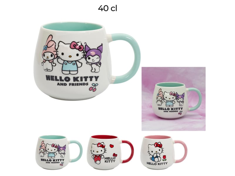  Lot de 3 mugs hello kitty 40 cl - 3 couleurs et motifs assortis  - Conforama B