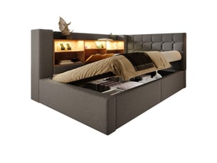 Lit coffre 90x200 cm <strong>OKWISH</strong> <strong></strong> coloris gris