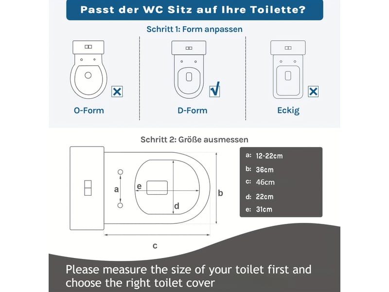  Siège de toilette épais en forme de u, facile à installer, à chute lente et silencieuse, universel pour les toilettes domestiques et commerciales  - Conforama C