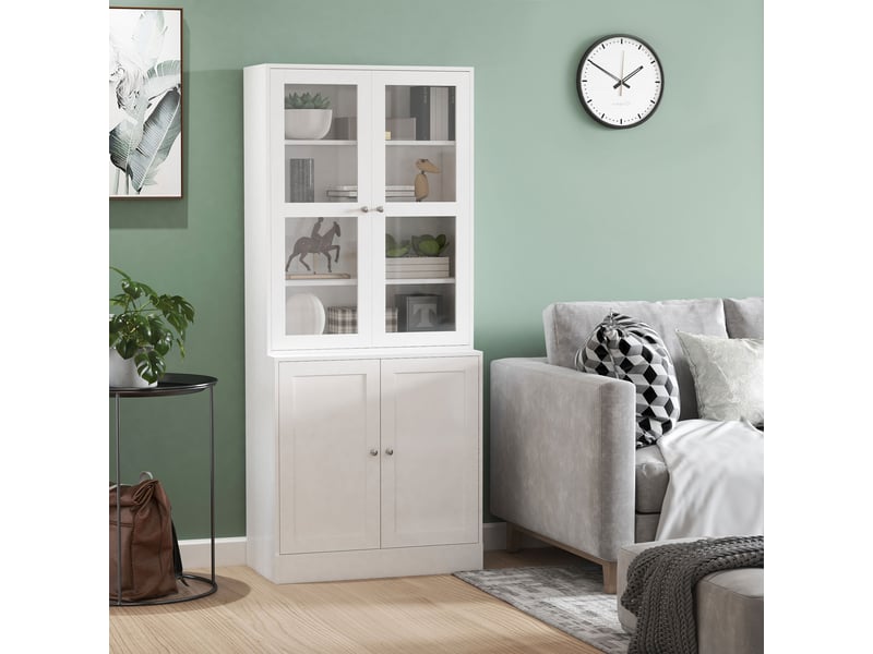  Étagère murale, 2 étagères, 76 cm x 40 cm x 178,5 cm, blanche  - Conforama D
