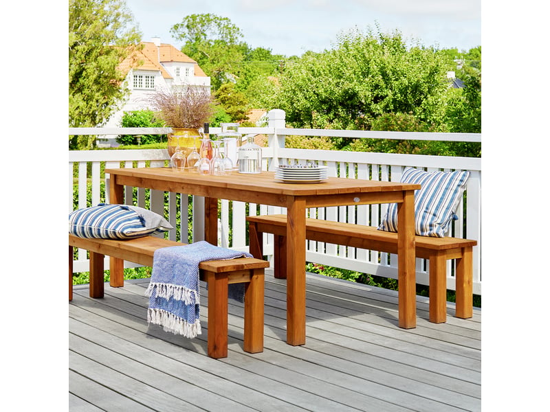 Axi | louise table de pique nique en bois, bancs amovibles 200 cm | couleur marron, epicéa | table picnic 6 personnes - Conforama B