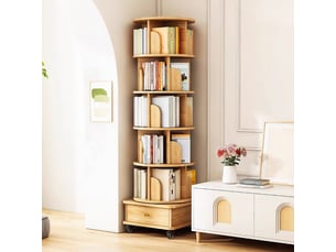 Bibliotheque coloris bois clair 6 étagère(s) <strong>KORFEE</strong> <strong></strong> - 27.5 cm x 46 cm