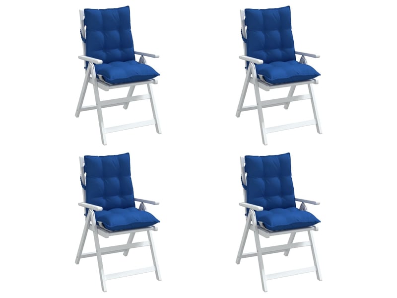  Lot de 4 coussins d'extérieur, coussins de chaise bleu royal 100 x 50 x 7 cm cf56410  - Conforama D
