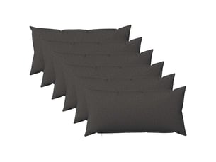 Lot de 6 coussins avec oreiller, coussins décoratifs heerlen gris foncé tissu cf50698