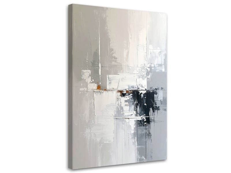 Impression sur toile, abstraction de texture grise style boho 20x30 1312615328 - Conforama A