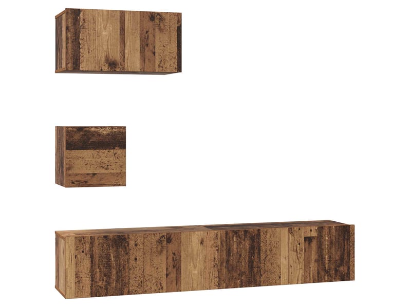  Ensemble meuble tv - banc tv - meuble de rangement 3 pcs bois ancien bois d'ingénierie  - Conforama A