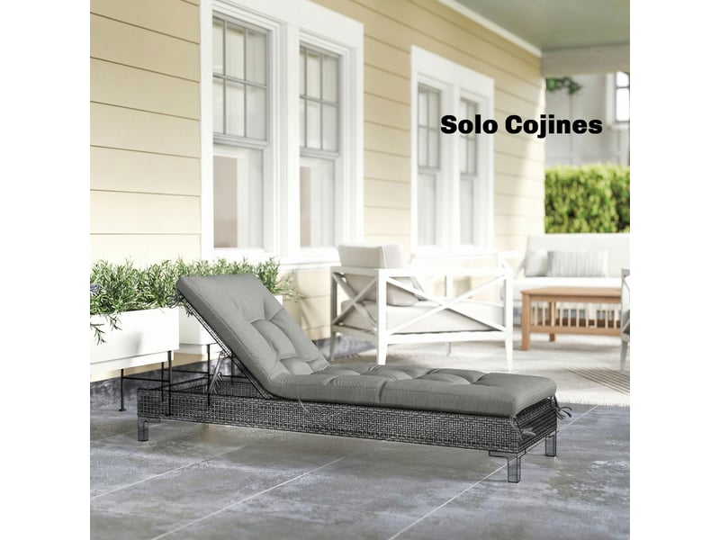  Coussin de banc d'extérieur avec sangles de fixation, protection uv50+, rebond lent, intérieurextérieur, 198 x 65 x 13 cm, gris  - Conforama D
