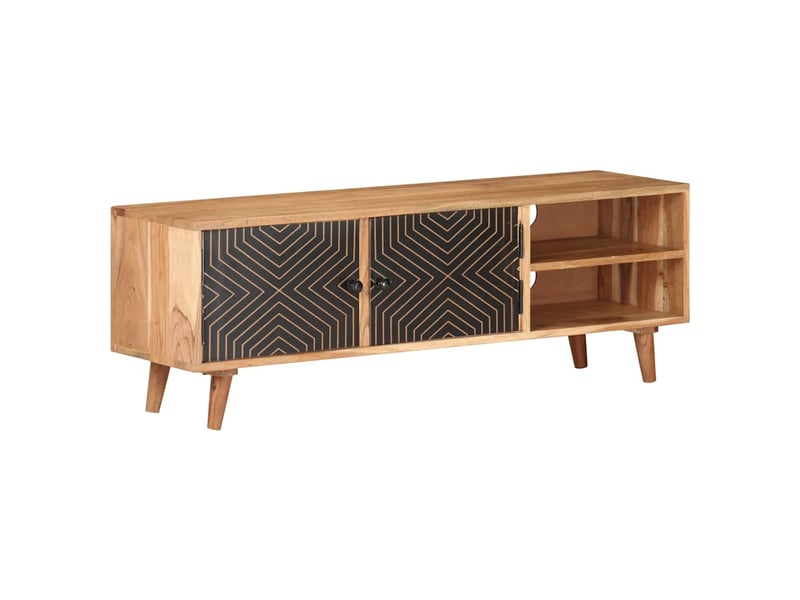  Meuble tv - banc tv - meuble de rangement 115x30x39 cm bois d'acacia massif  - Conforama B
