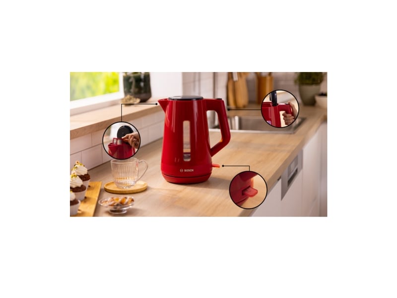  Bosch - bouilloire électrique 1.7l 2400w rouge  twk1m124 - mymoment TWK1M124 - Conforama B