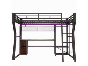 Lit mezzanine 140x200 cm <strong>SEYAKANY</strong>  <strong></strong> coloris noir