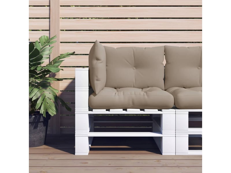  Lot de 3 coussins de palette, coussins de canapé taupe tissu cf59715  - Conforama B