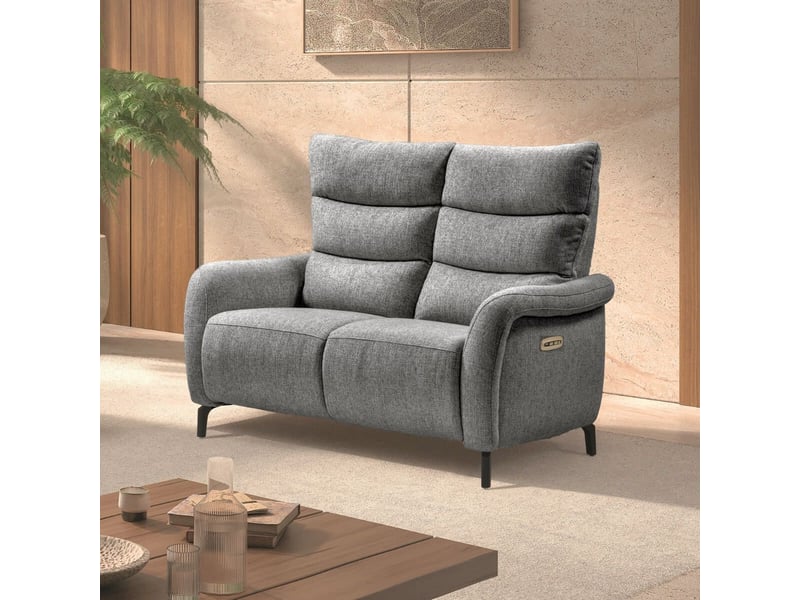  Canapé 2p relax électrique tissu gris - varenne VARENNE - Conforama B