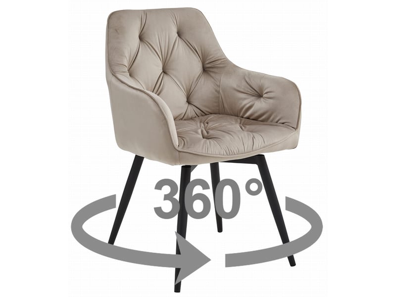 Family chaise - velours beige foncépieds noirs x 2  - Conforama B