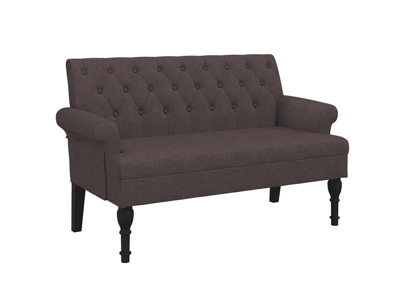  Banc salon, banc interieur avec dossier marron foncé 120x62x75,5 cm tissu  - Conforama A