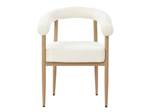 Chaise de salle à manger 4 pièces avec assise rembourrée et dossier ergonomique pour cuisine en acier blanc