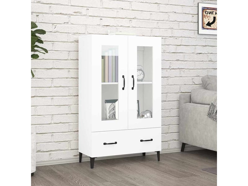  Buffet haut - bahut - meuble de rangement blanc 70x31x115 cm bois d'ingénierie  - Conforama B
