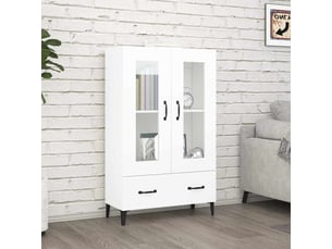 Buffet haut - bahut - meuble de rangement blanc 70x31x115 cm bois d'ingénierie