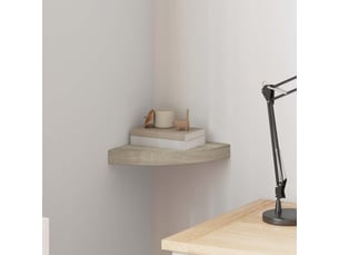 Étagère d'angle flottante chêne 25x25x3,8 cm mdf
