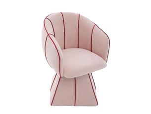 Fauteuil fixe pivotant  <strong>MAISENTIEL</strong> <strong></strong> Tissu rose vendu A l'unité