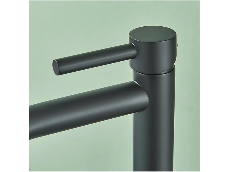  Robinet mitigeur monocommande noir mat à montage haut avec flexible de 60 cm, en acier inoxydable, adapté aux lavabos de salle de bain  - Conforama D