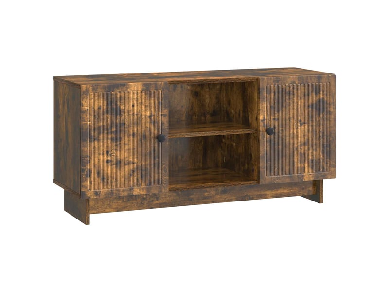  Meuble tv - banc tv - meuble de rangement 102 x 34,5 x 50 cm chêne fumé bois d'ingénierie  - Conforama A