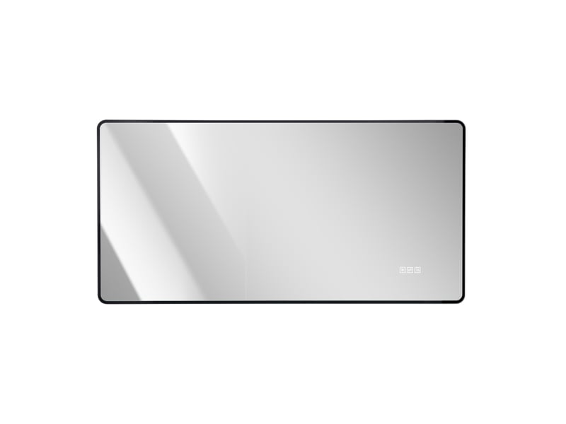  Miroir salle de bains led 60x120 cm anti-buée à cadre aluminium noir  - Conforama A