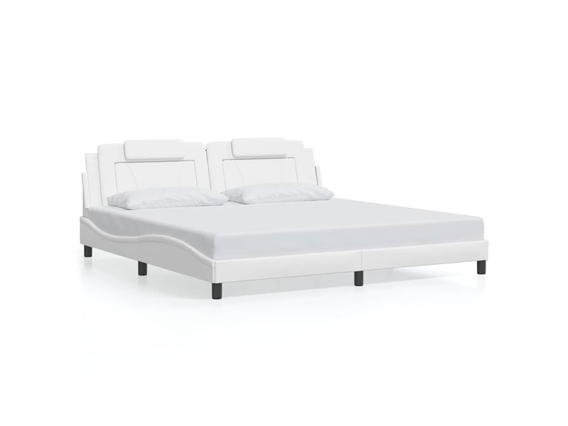  Lit double- lit adulte -  cadre de lit viana sans matelas blanc 200x200 cm similicuir  - Conforama A