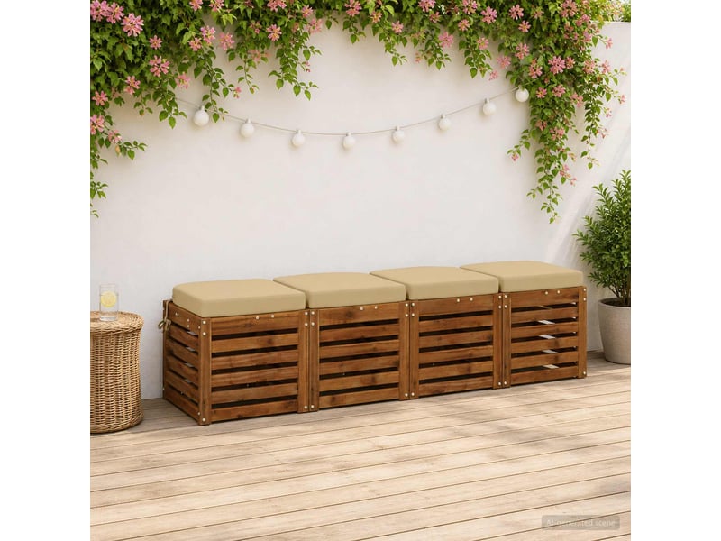 Lot de 4 coussins de siège, coussins d'assise soest 100 % polyester beige cf60779 - Conforama B