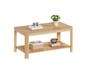 Table basse rectangulaire coloris naturel HOMVRA - 51 cmx100 cm