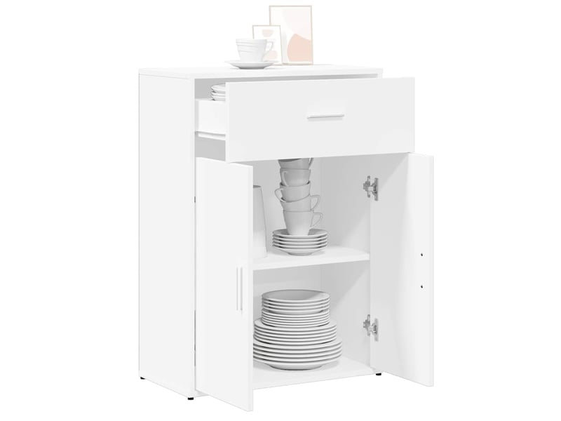  Buffet - bahut - meuble de rangement blanc 60x30x84 cm bois d'ingénierie  - Conforama D