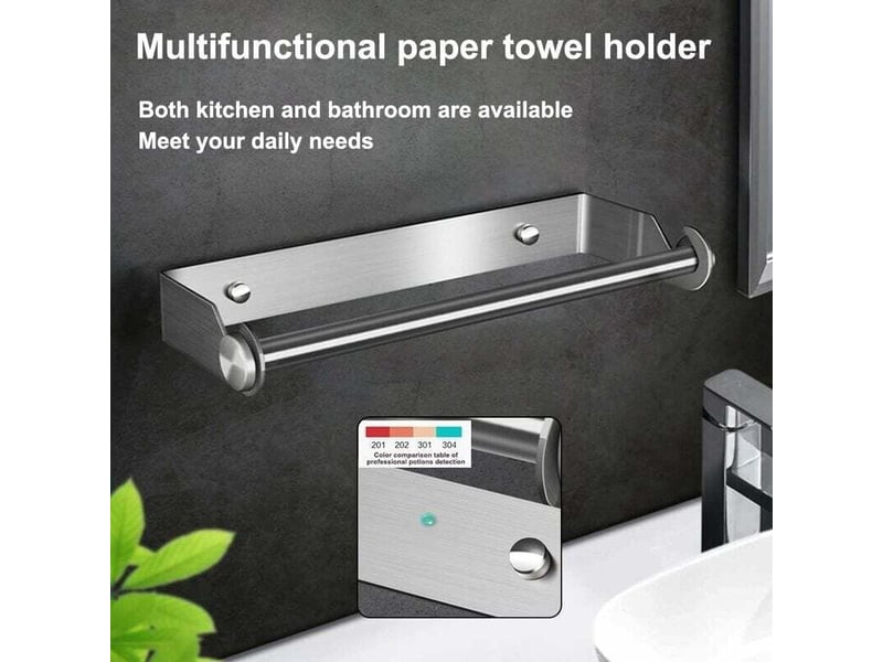  Dérouleur essuie-tout mural argent, pour sopalin, aluminium et film. Support pratique pour rouleaux de cuisine. Solide et facile à installer.  - Conforama C