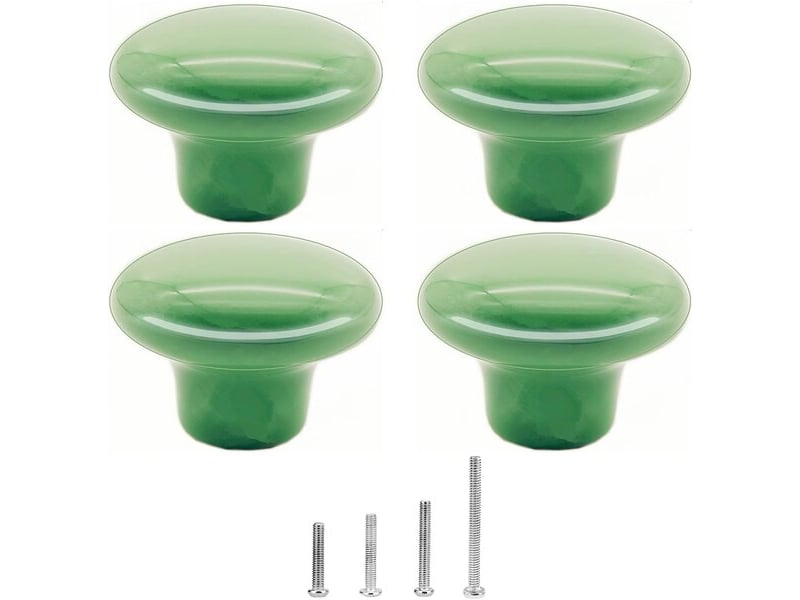  Lot de 4 boutons de porte ronds en céramique de 32 mm, poignées vintage pour cuisine, tiroirs et portes  - Conforama C
